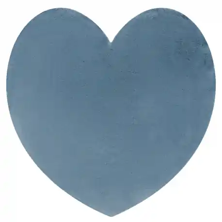 Tappeto SHAPE 3105 Shaggy Cuore - blu peluche, antiscivolo, lavabile