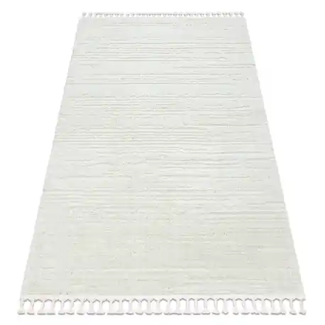 Tappeto SEVILLA AC53B strisce bianca Frange berbero marocchino shaggy