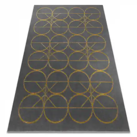 Tappeto EMERALD esclusivo 1010 glamour, elegante cerchi grigio / oro
