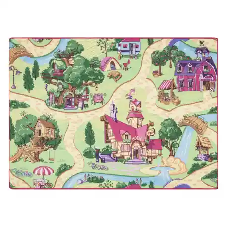 TAPPETO REBEL ROADS Candy Town 27 antiscivolo per bambini - rosa / verde