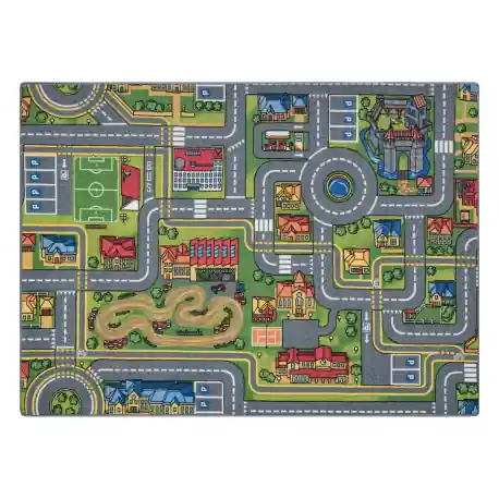 TAPPETO REBEL ROADS City life 97 Città, antiscivolo per bambini - grigio