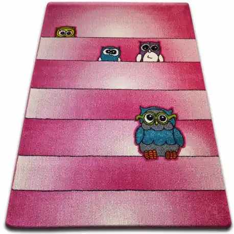 Tappeto KIDS Gufi rosa C412