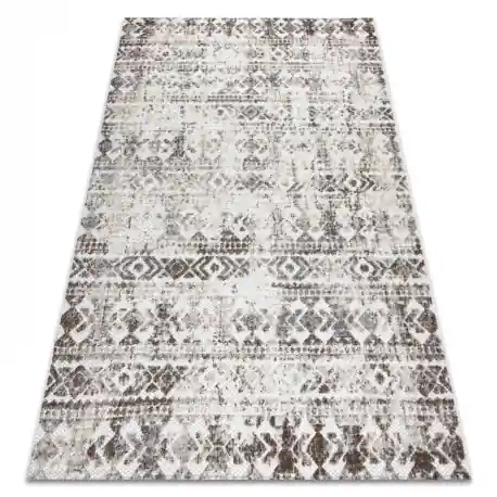 Tappeto Structural SOLE D3732 azteco, quadri - tessuto piatto beige