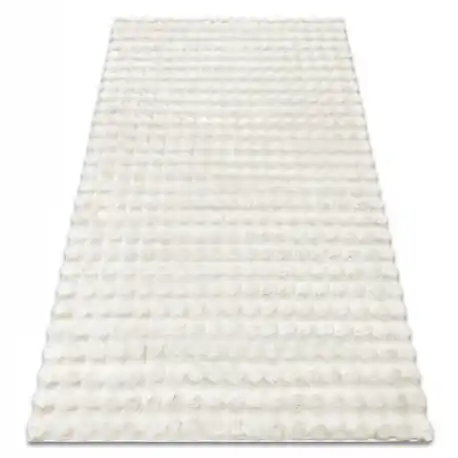 Tappeto BUBBLE bianchi 11 IMITAZIONE PELLICCIA DI CONIGLIO 3D strutturale