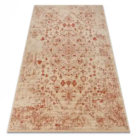 Tappeto in lana LEGEND 468 01 GB100 OSTA - Rosetta, cornice, esclusivo crema / rosso