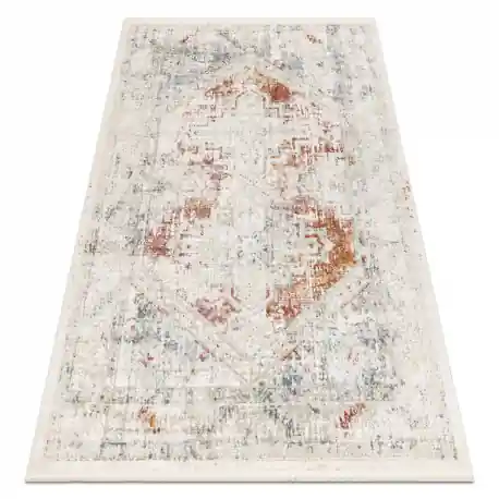 DISTIN 0100B rosa / cipria / bianco tappeto moderno - Ornamento, vintage, frange