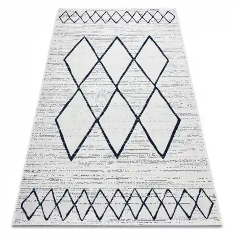 Tappeto DI SPAGO SIZAL COLOR 47272/396 Rombi Quadri Bianco