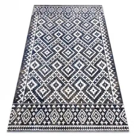 Tappeto moderno MUNDO E0561 diamanti, zigzag 3D da esterno blu / beige