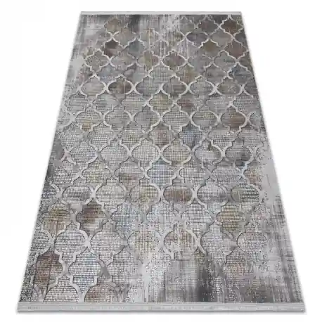 Tappeto LUCE 75 moderno Marocco trifoglio Trellis vintage - Structural grigio / mostarda