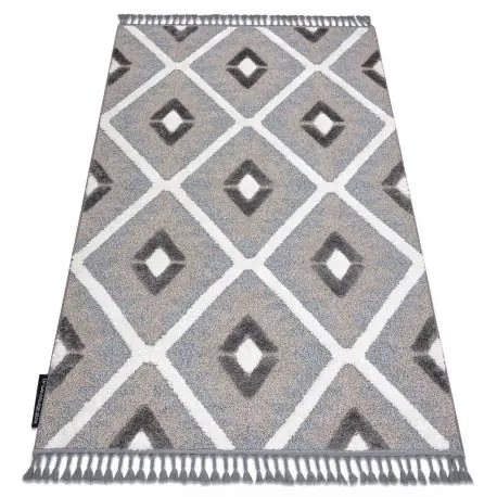 Tappeto MAROC P651 Diamanti grigio / bianca Frange berbero marocchino shaggy
