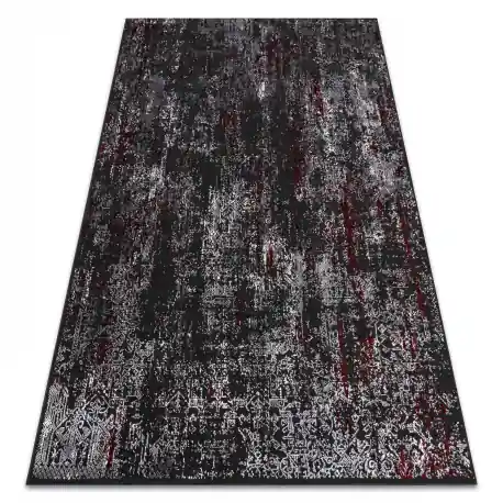 Tappeto VINCI 1524 moderno Ornamento vintage - Structural antracite / rosso