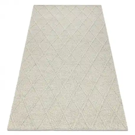 Tappeto in lana TAHAR 99001C beige - TESSUTO A MANO, rombi, boho