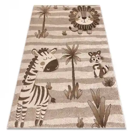 Tapis KIDDO 3869 beige / crème, animaux de la savane pour enfants, sensoriel