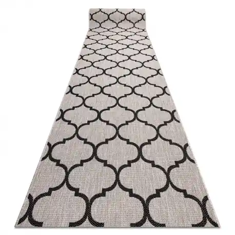 PASSATOIA SIZAL FLOORLUX disegno 20608 Traliccio marocchino argento / nero