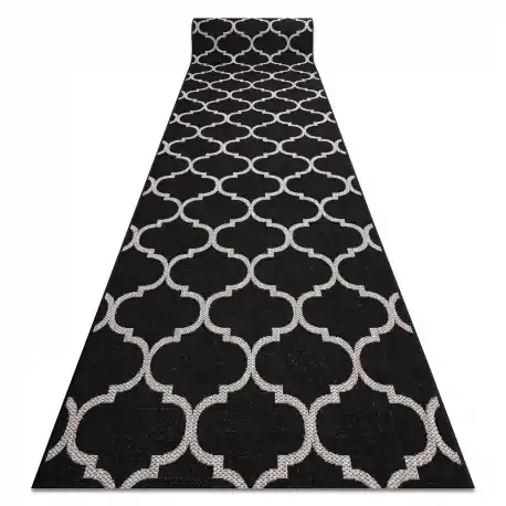 PASSATOIA SIZAL FLOORLUX disegno 20608 Traliccio marocchino nero / argento