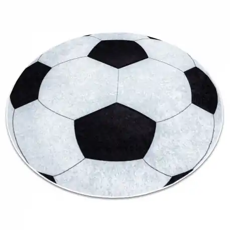 Tappeto lavabile JUNIOR 51553.802 cerchio calcio per bambini antiscivolo - nero / bianca