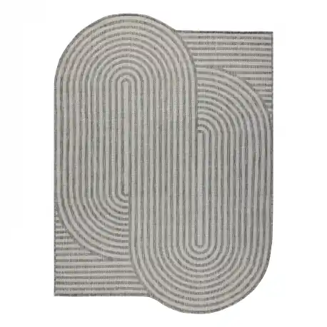 Tappeto in sisal ORGANIC 2131 Geometric ecru / grigio – naturale, moderno, forma irregolare