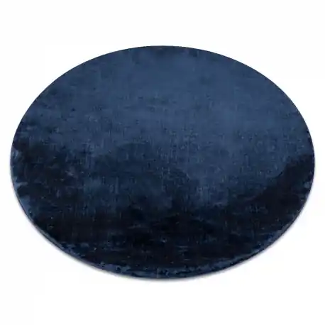 Tappeto BUNNY cerchio blu scuro 10, peluche IMITAZIONE PELLICCIA DI CONIGLIO