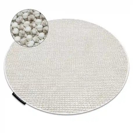 Tappeto CASABLANCA LOOP cerchio bianco / beige, loop, morbido