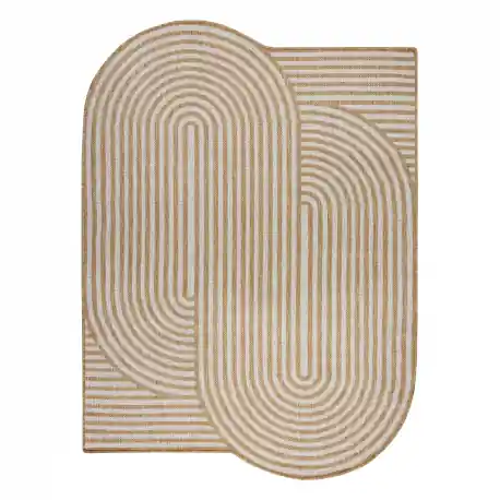 Tappeto in sisal ORGANIC 2131 Geometric ecru / naturale – moderno, forma irregolare