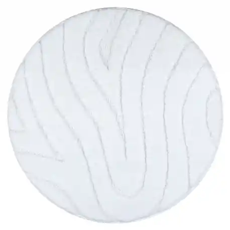 Tappeto da bagno SUPREME cerchio WAVES, cerchio, antiscivolo, morbido - bianco