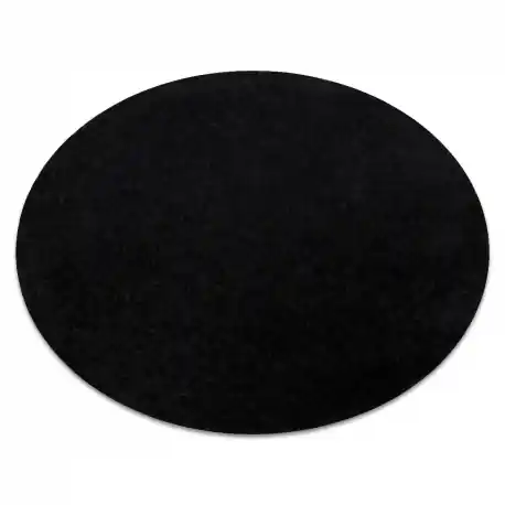 Tappeto BUENOS cerchio 6649 shaggy tinta unita, monocolore nero