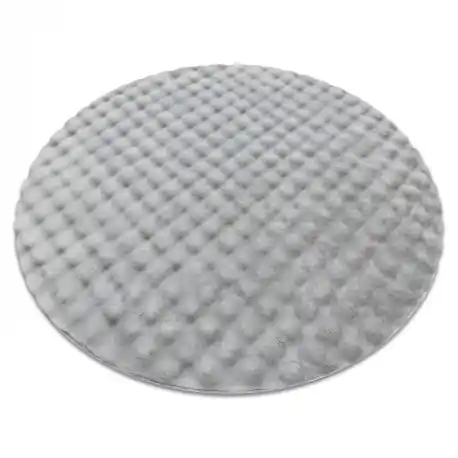 Tappeto BUBBLE cerchio argento 21 IMITAZIONE PELLICCIA DI CONIGLIO 3D strutturale