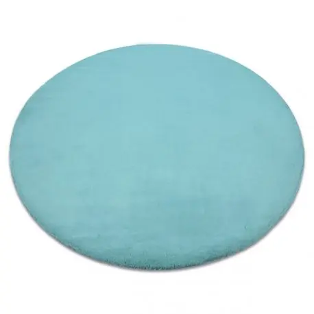 Tappeto BUNNY cerchio aqua blu IMITAZIONE PELLICCIA DI CONIGLIO