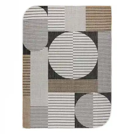 Tappeto in sisal ORGANIC 2769 Geometric ecru / nero – naturale, moderno, forma irregolare