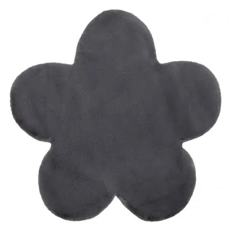 Tappeto NEW DOLLY fiore G4372-1 grigio antracite IMITAZIONE PELLICCIA DI CONIGLIO