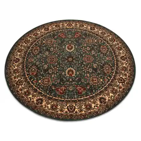 Tappeto di lana KASHQAI 4362 410 cerchio ornamento verde / beige