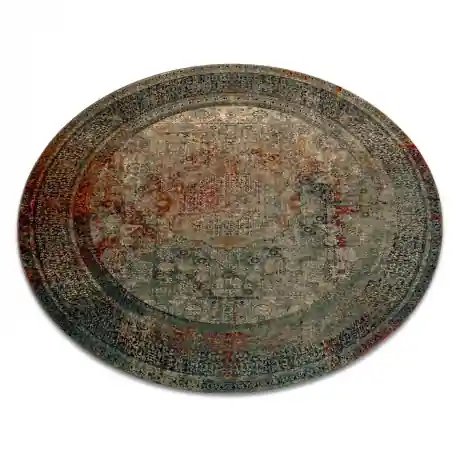Tappeto di lana OMEGA MAMLUK cerchio - Rosone vintage smeraldo