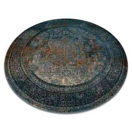 Tappeto di lana OMEGA MAMLUK cerchio - Rosone vintage blu scuro