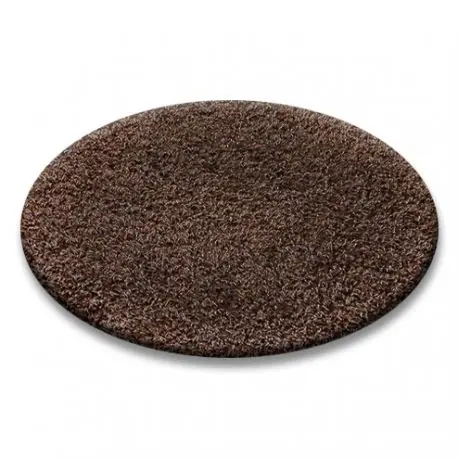 TAPPETO cerchio SHAGGY 5cm marrone