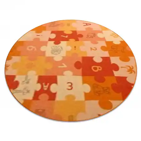 Tappeto kids PUZZLE arancione cerchio