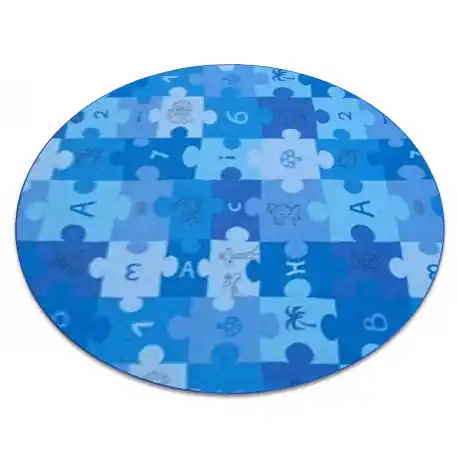 Tappeto kids PUZZLE blu cerchio