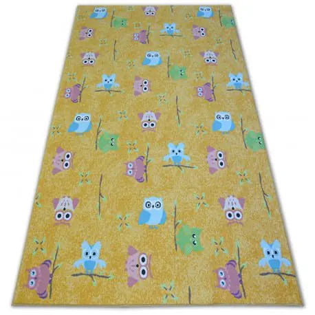 Tappeto per bambini OWLS giallo GUFI GUFFETTI