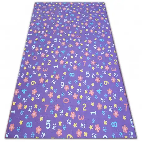 Tappeto per bambini Numbers viola cifre, alfabeto, numeri