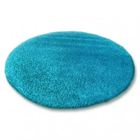 TAPPETO cerchio SHAGGY 5cm turchese