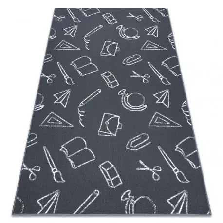 Tappeto per bambini SCHOOL scuola grigio