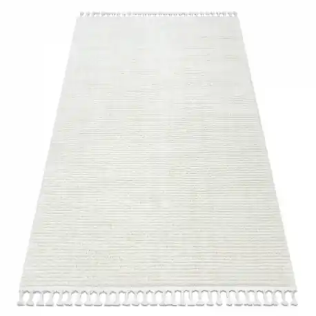 Tappeto SEVILLA PC00B strisce bianca Frange berbero marocchino shaggy