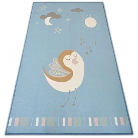 TAPPETO per bambini LOKO Ucellino blu antiscivolo