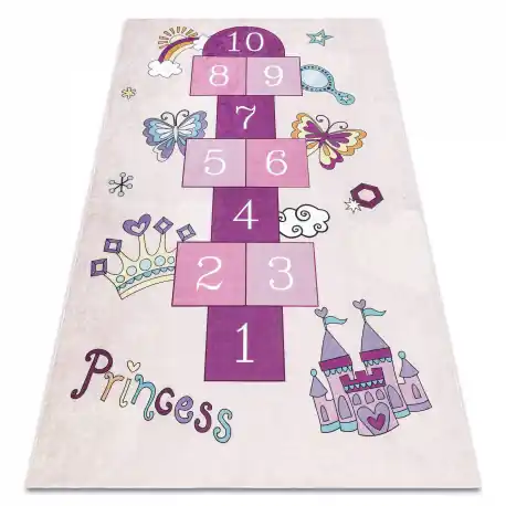 Tappeto lavabile BAMBINO 2285 campana, numeri per bambini antiscivolo - rosa