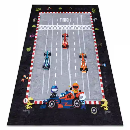 Tappeto lavabile JUNIOR 52108.801 Gara, formula 1 per bambini antiscivolo - grigio