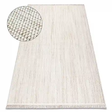 Tappeto NANO EO78A Melange, loop, tessuto piatto bianco / beige
