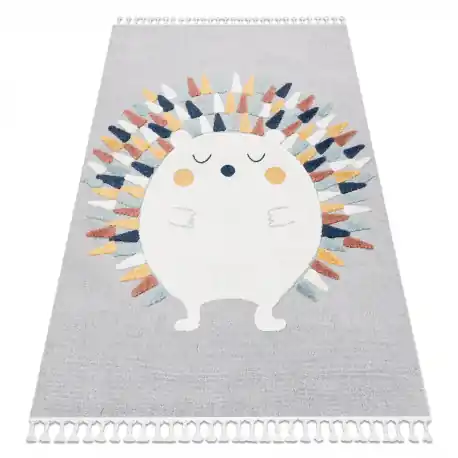 Tappeto YOYO GD73 grigio / bianco - Riccio per bambini, strutturali, sensoriali Frange