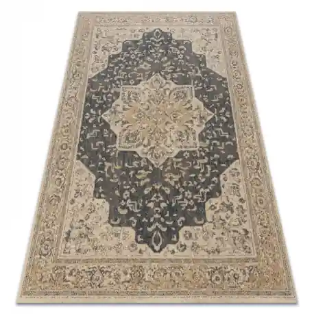 Tappeto in lana LEGEND 468 03 GB500 OSTA - Rosetta, cornice, esclusivo beige / grigio