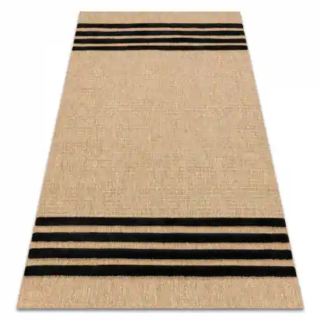 Tappeto SPARK 0689 beige / nero - Linee, sisal, strutturale
