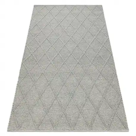 Tappeto in lana TAHAR 99001G grigio - TESSUTO A MANO, rombi, boho