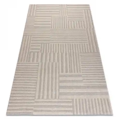 Tappeto in lana TEXTURA 488.10.LA111 OSTA - Linee, geometrica strutturale grigio / beige